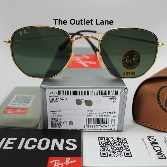 Model Display Ray-Ban Hexagonal Green G15 Lens RB3548N - Picture 2 of 16